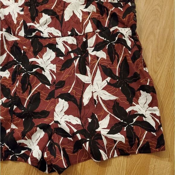 BP. Leaf Print Wrap Front Linen Blend Romper sz 4X - Picture 6 of 11
